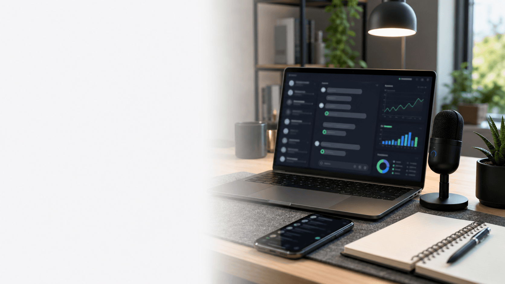 Remote operations desk with chat analytics and training tools